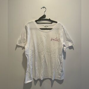 Ella Moss Embroidered Crewneck short sleeve tee